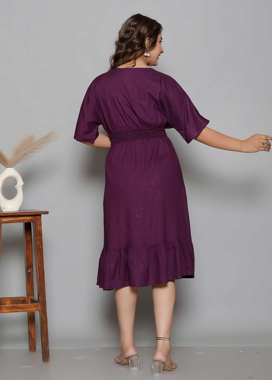 Smocked Waist Flared A-Line Dress