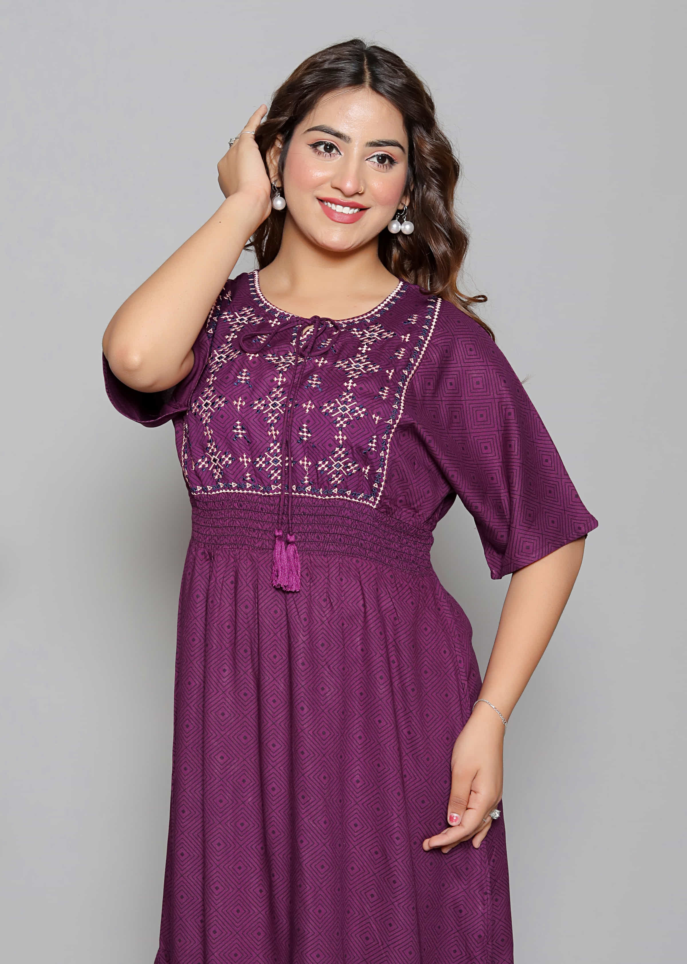 Smocked Waist Flared A-Line Dress