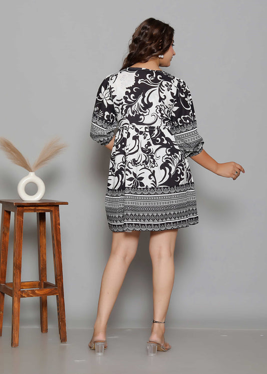 Boho Printed Mini Dress