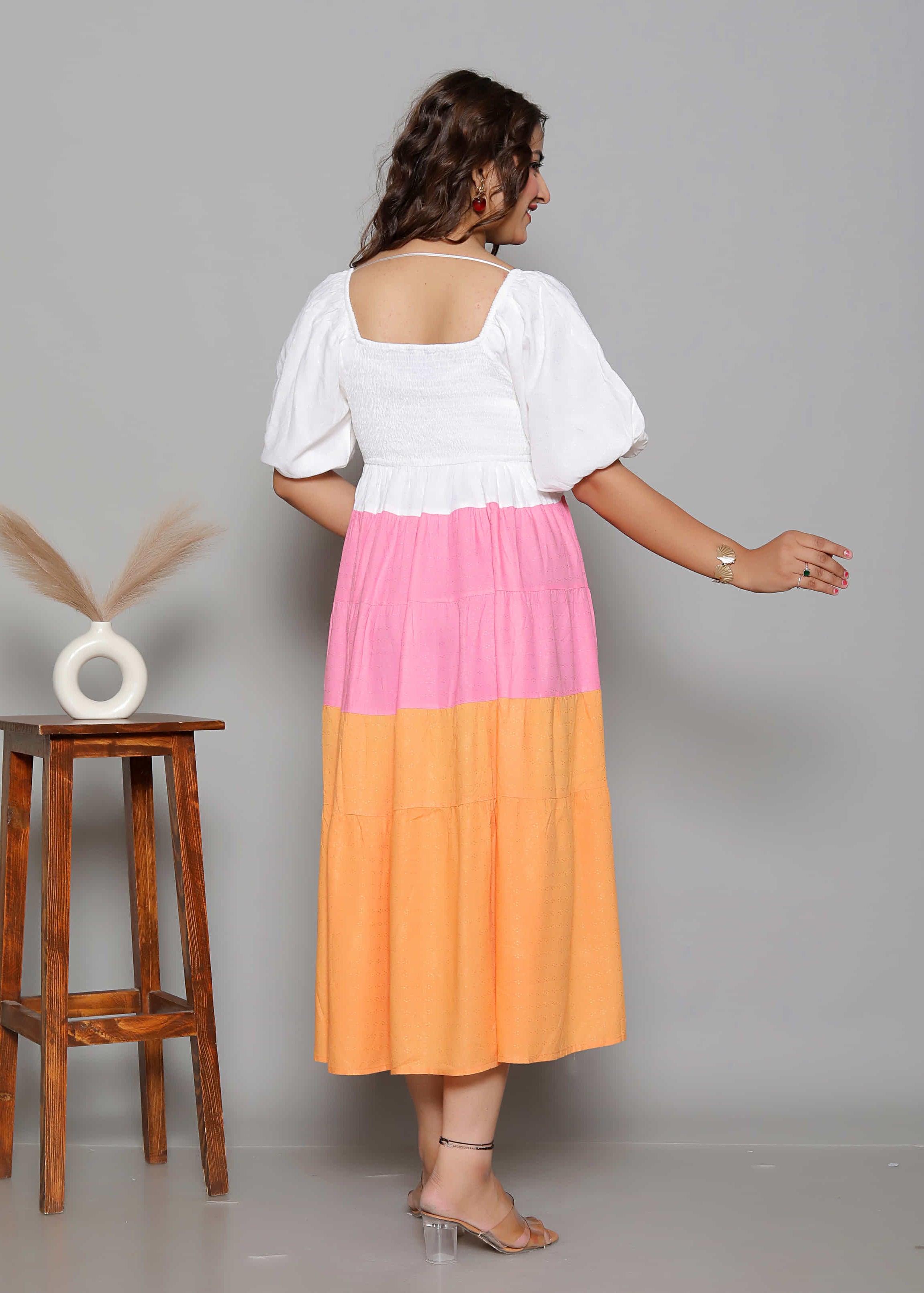 Mokosaga Elegant Colorblock Dress