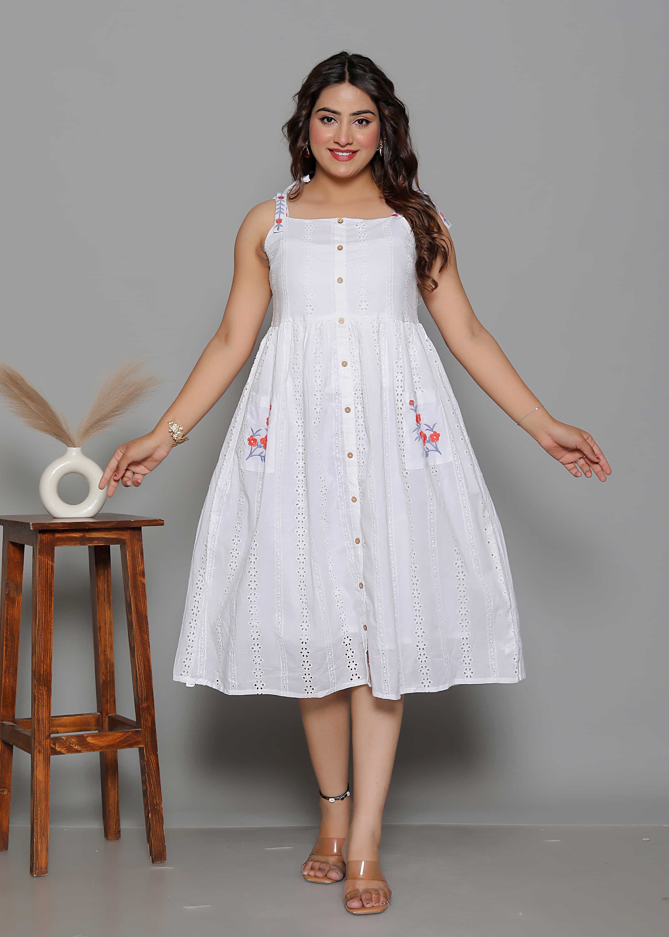 Elegant White A-Line Dress