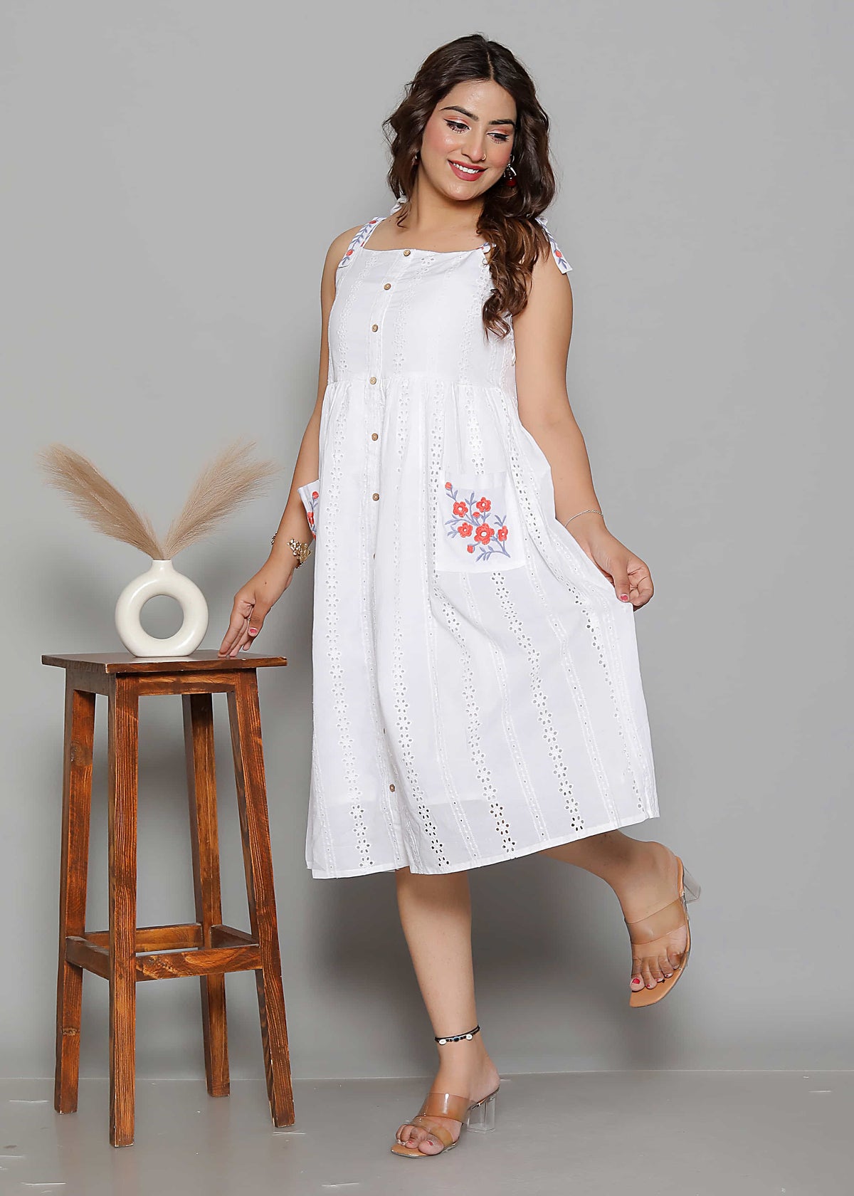 Elegant White A-Line Dress