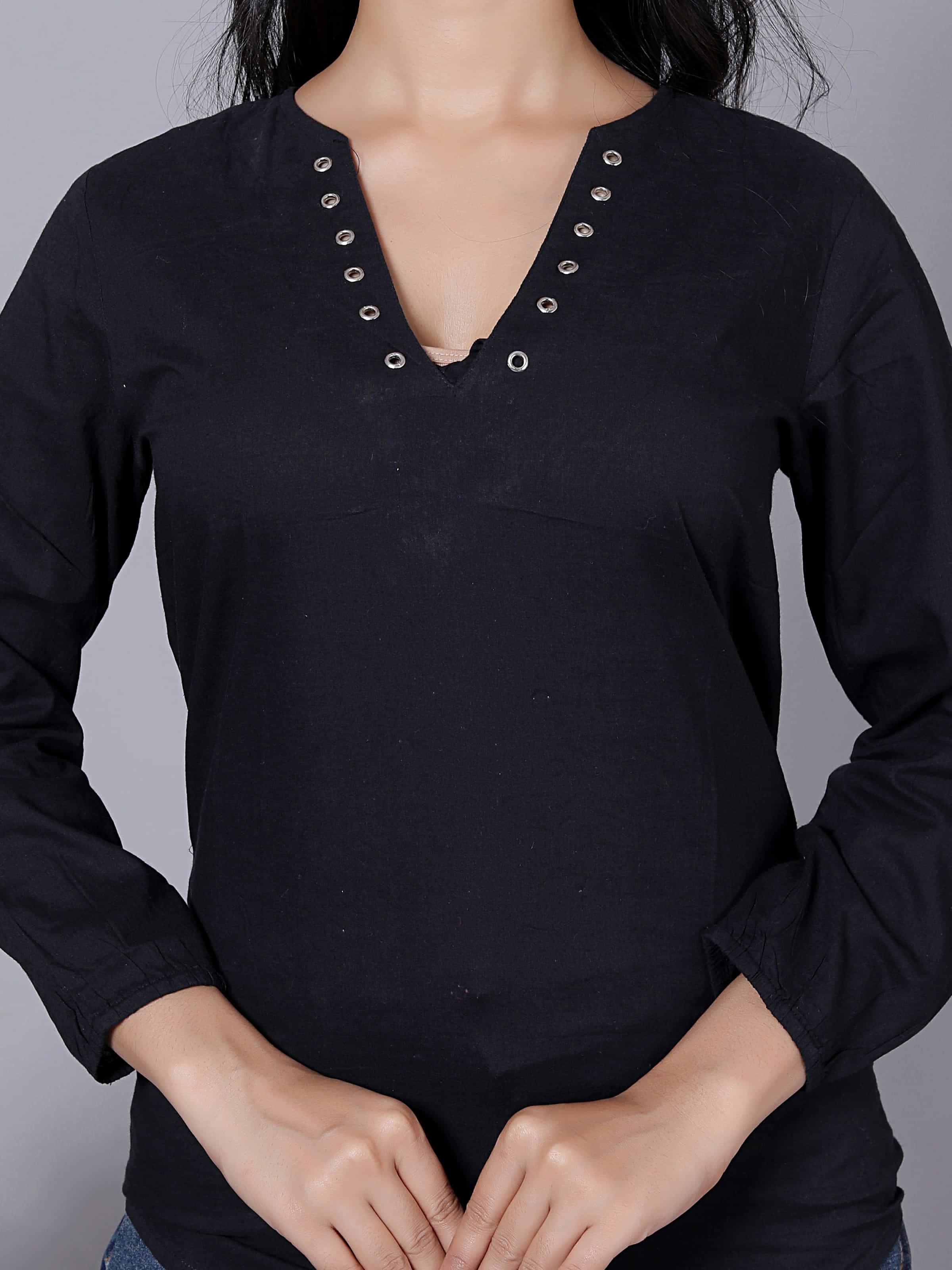 Embellished V-Neck Relaxed Fit Tunic