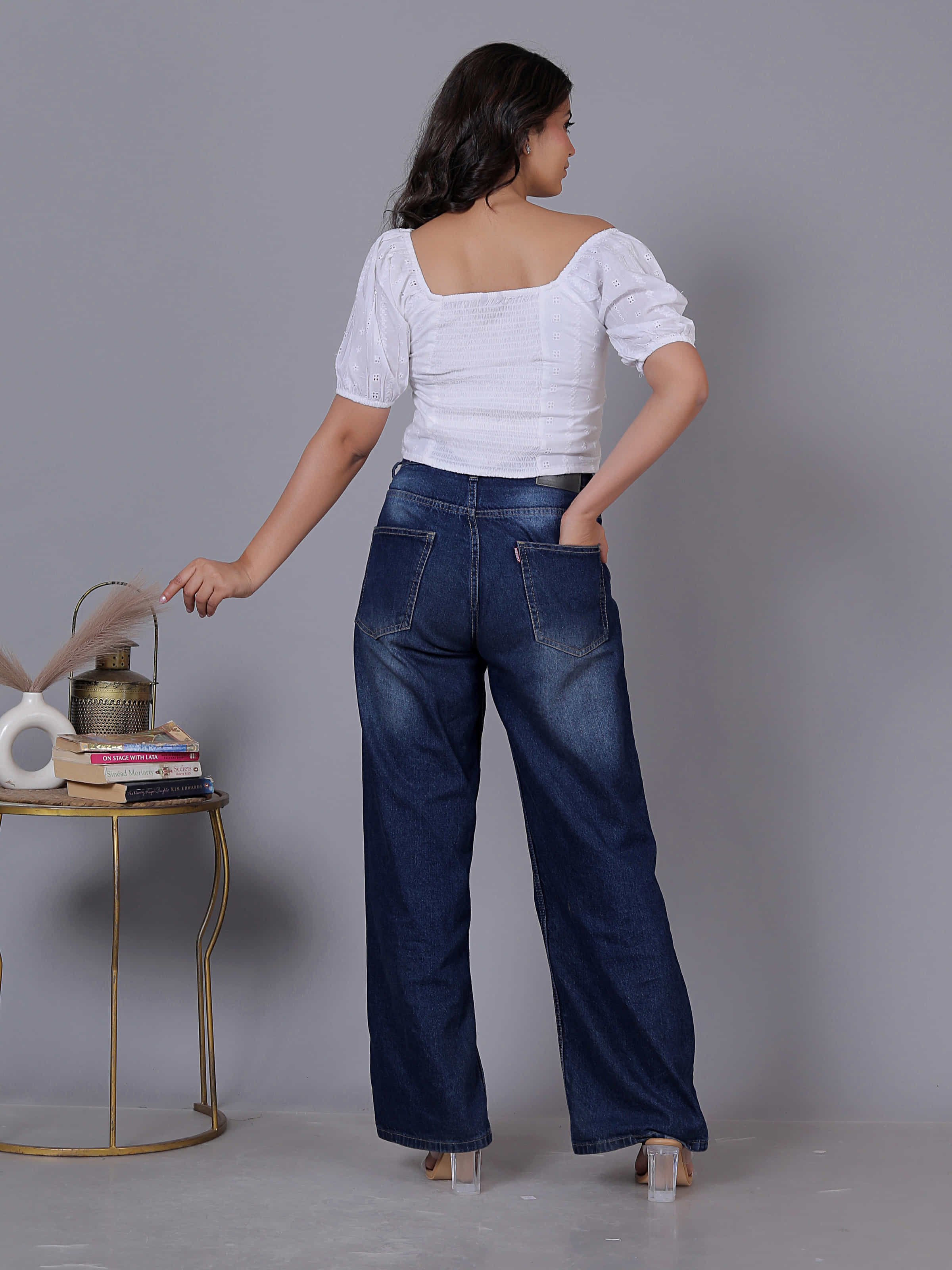 Embroidered Off Shoulder Cotton Top
