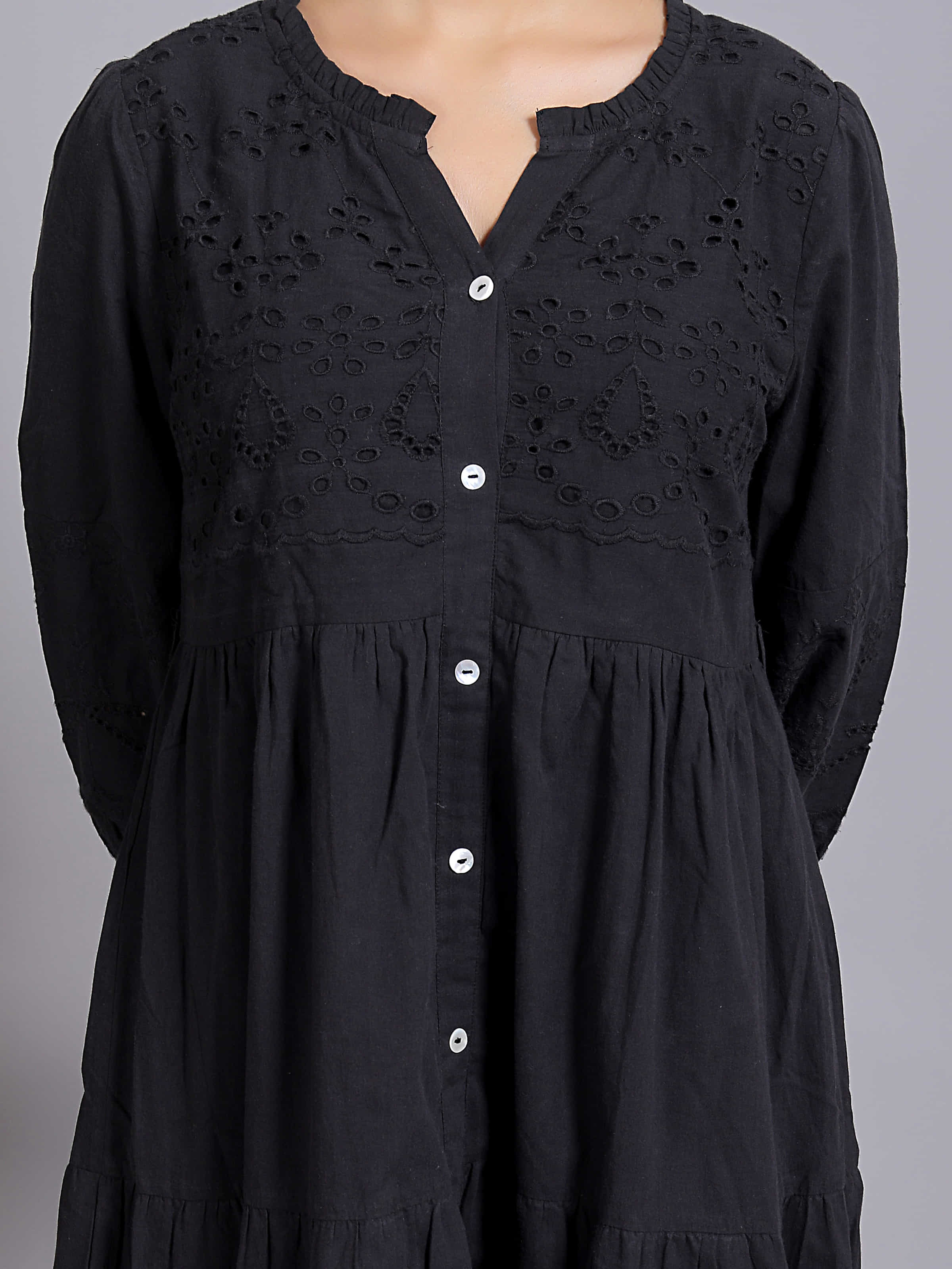 Black Lace Hem Maxi Dress
