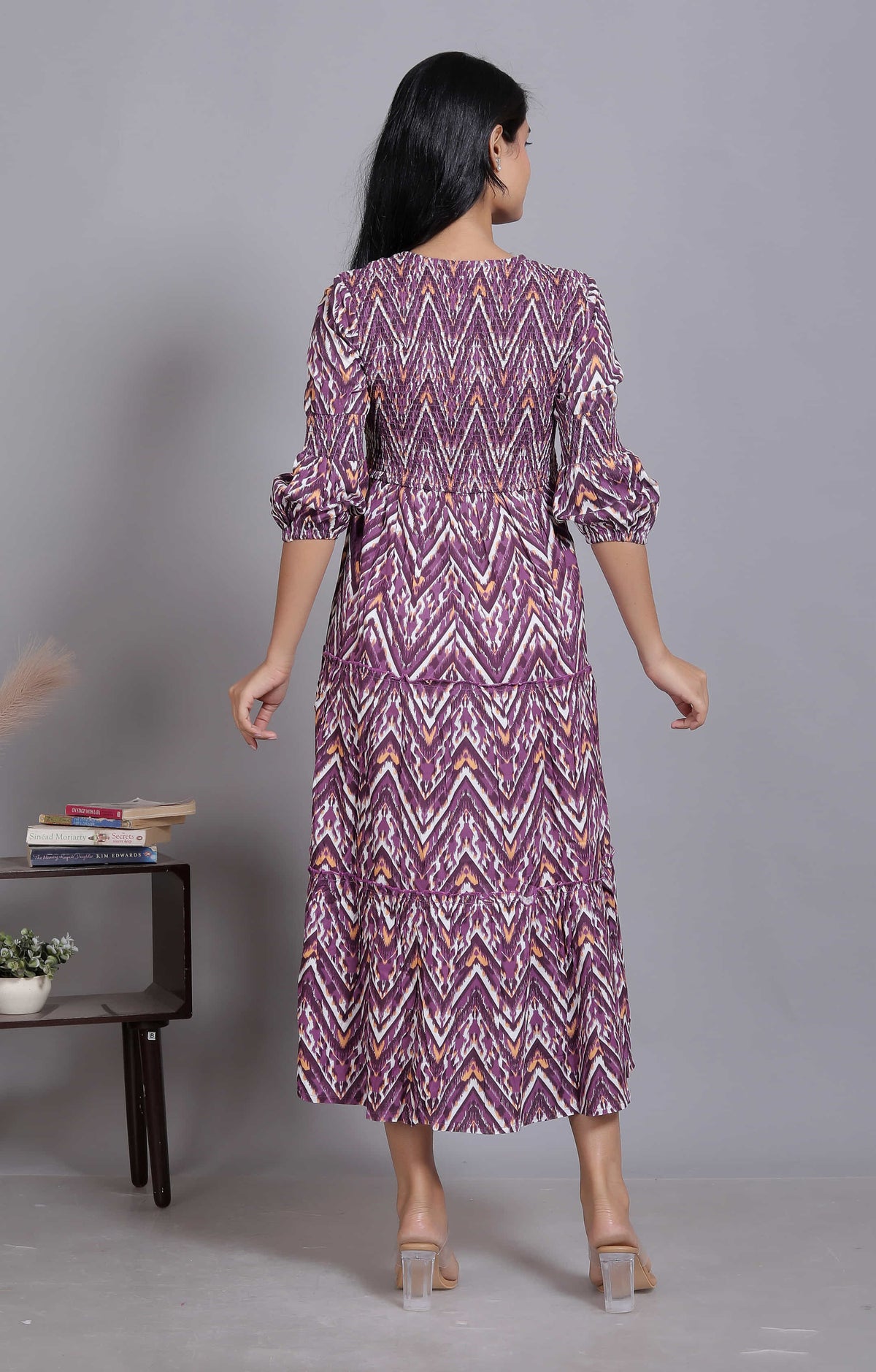 Ikat Print Tiered Maxi Dress