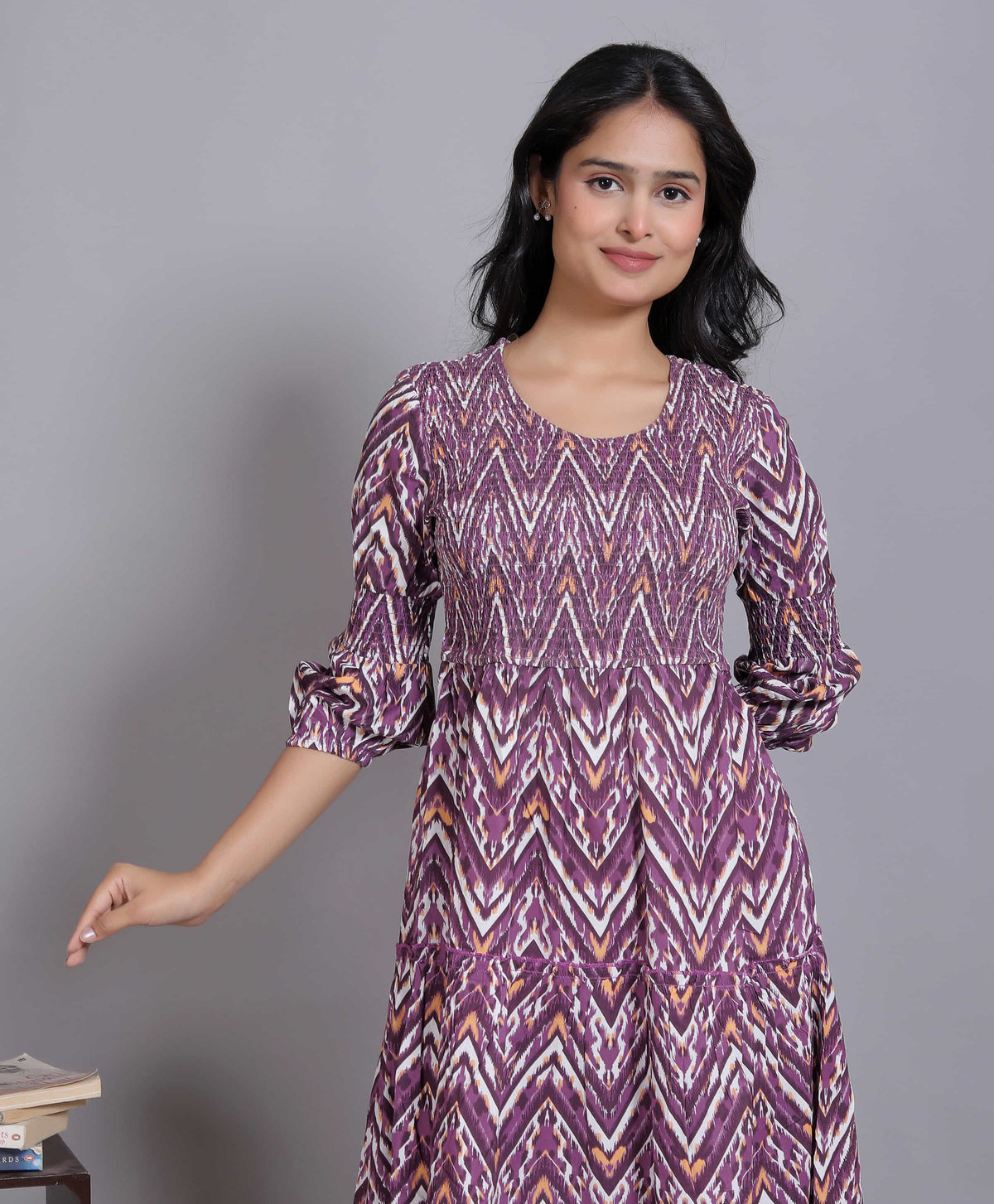 Ikat Print Tiered Maxi Dress