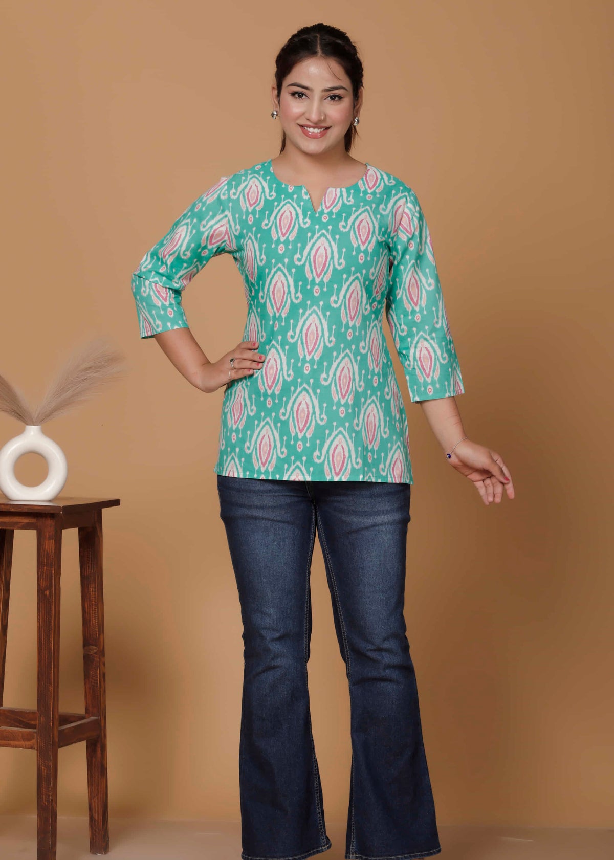 100% Cotton Printed Kurti Top