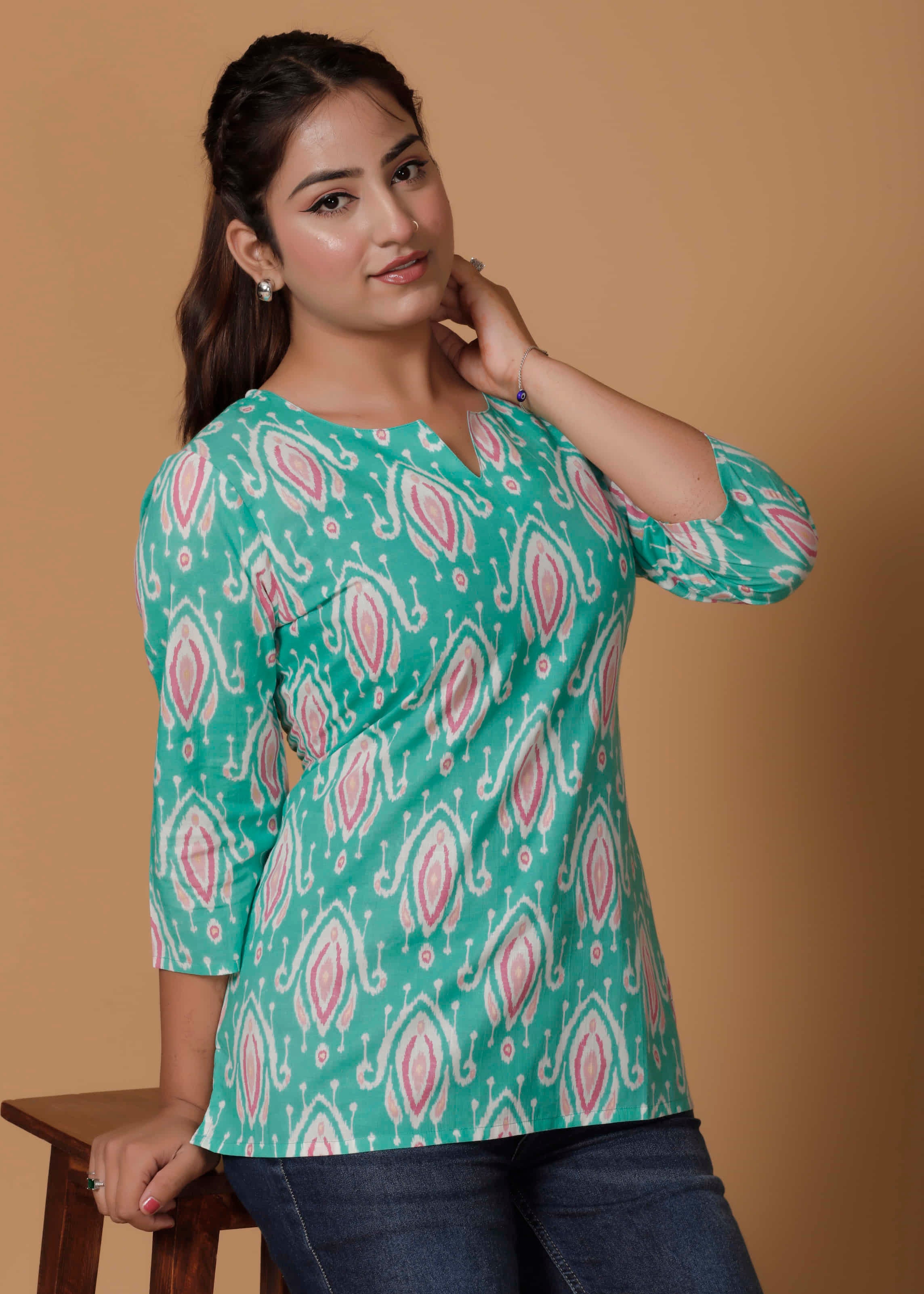 100% Cotton Printed Kurti Top