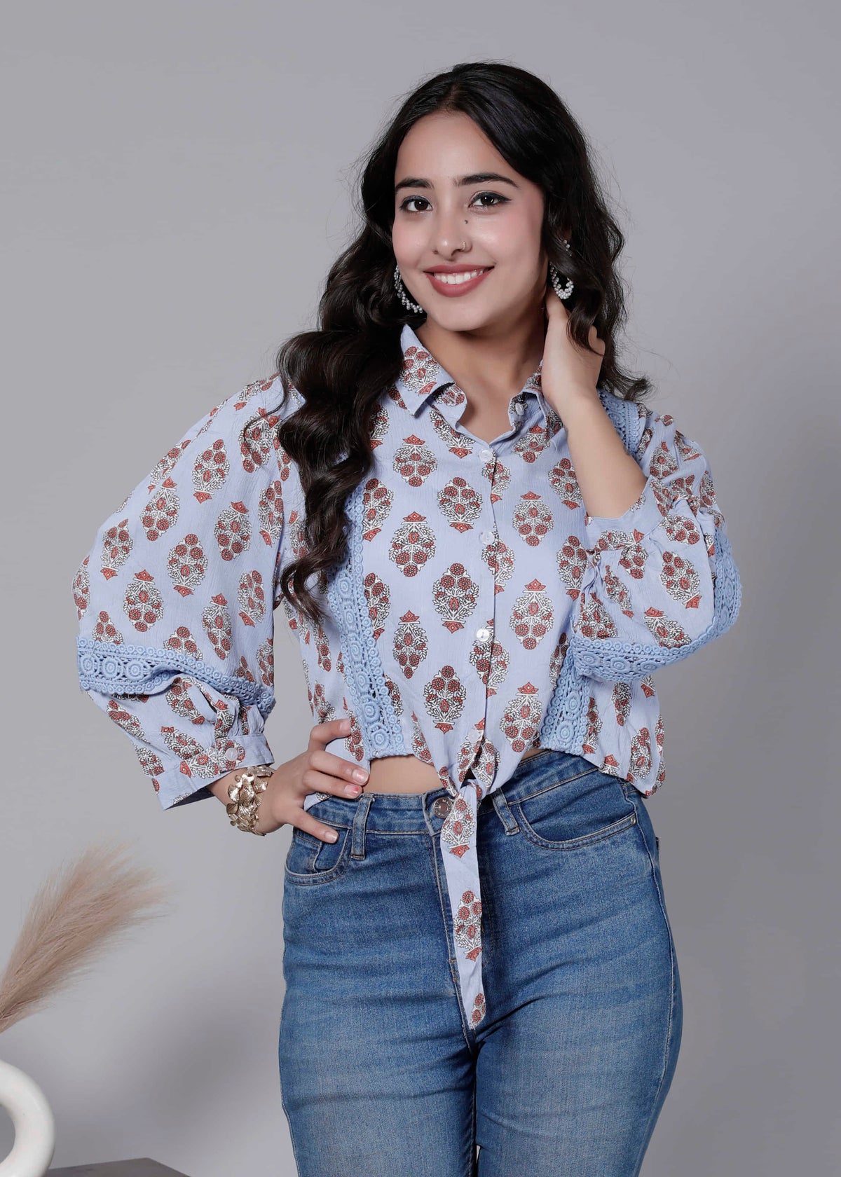 Boho Floral Mughal Print Shirt