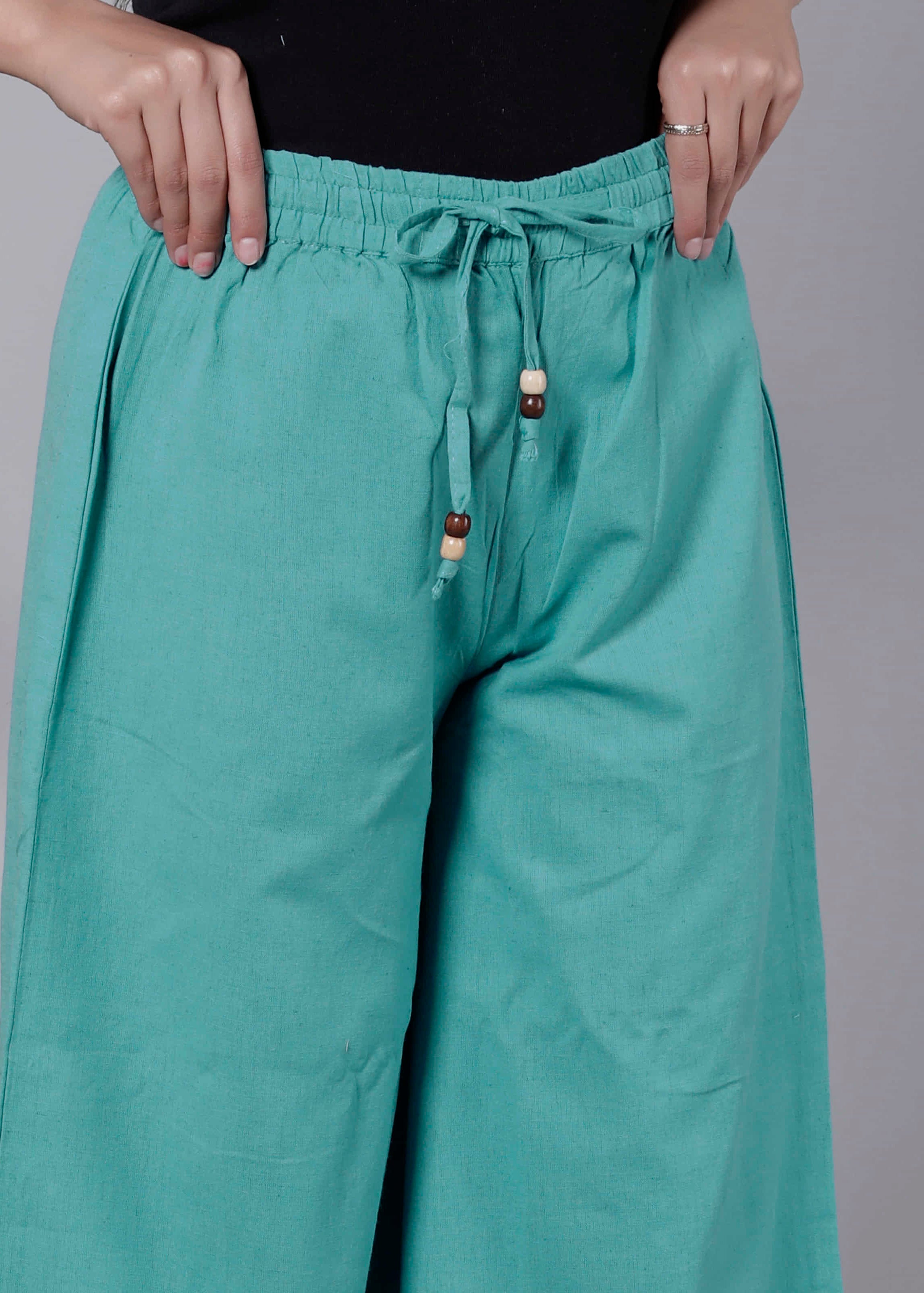 Pure Cotton Teal Green Palazzo Pants