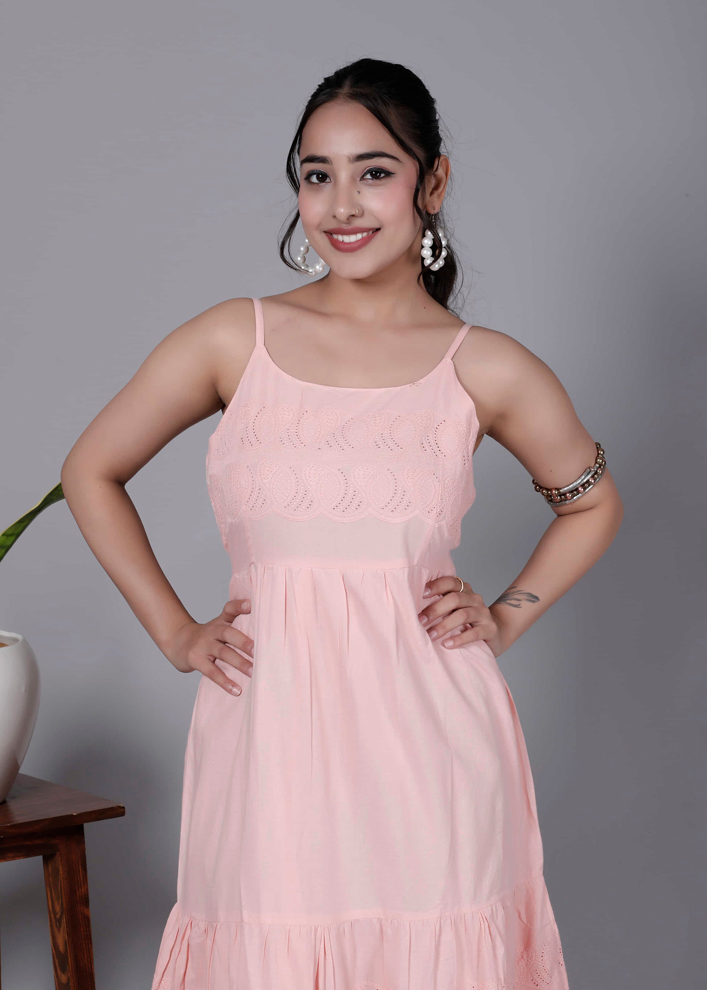 Peach Cotton Dress