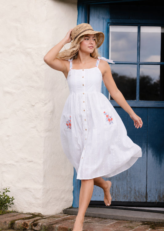 Elegant White A-Line Dress
