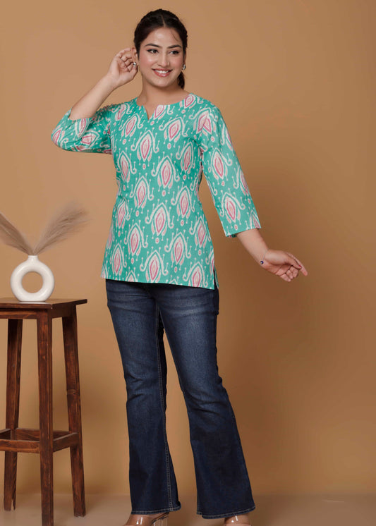 100% Cotton Printed Kurti Top