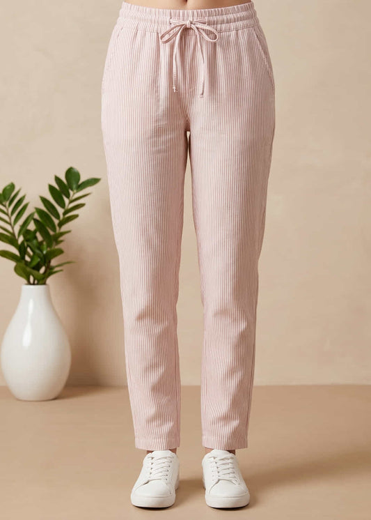 Pure Cotton Pink Regular Pants
