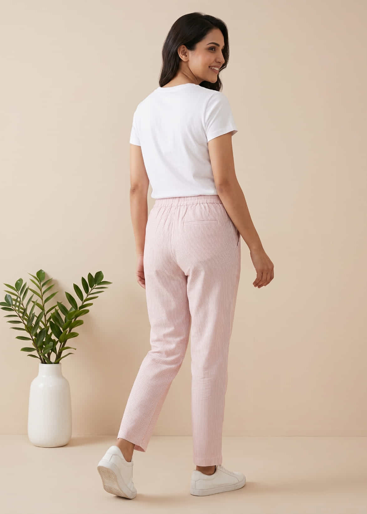 Pure Cotton Pink Regular Pants