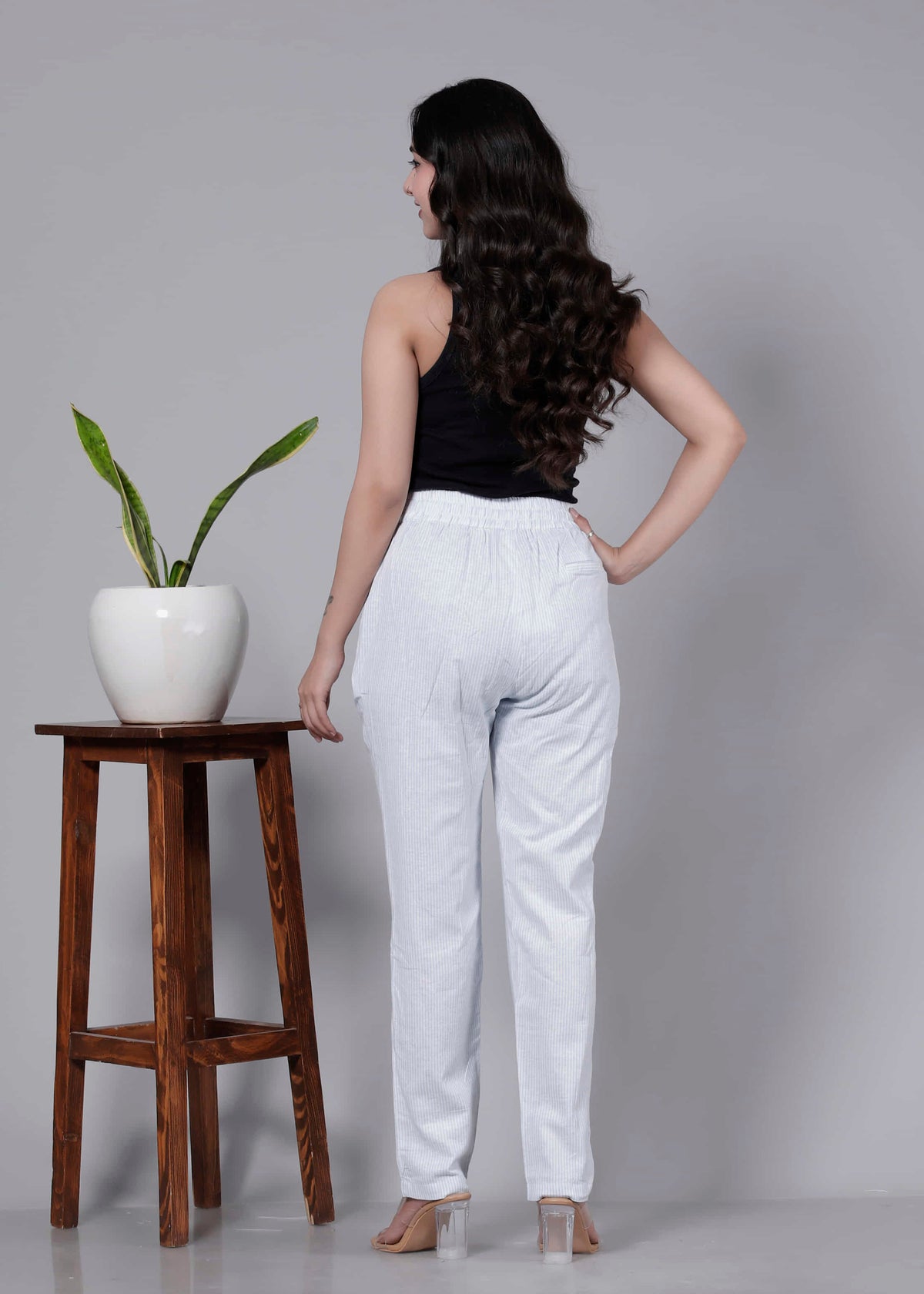 Pure Cotton Stripes Regular Pants