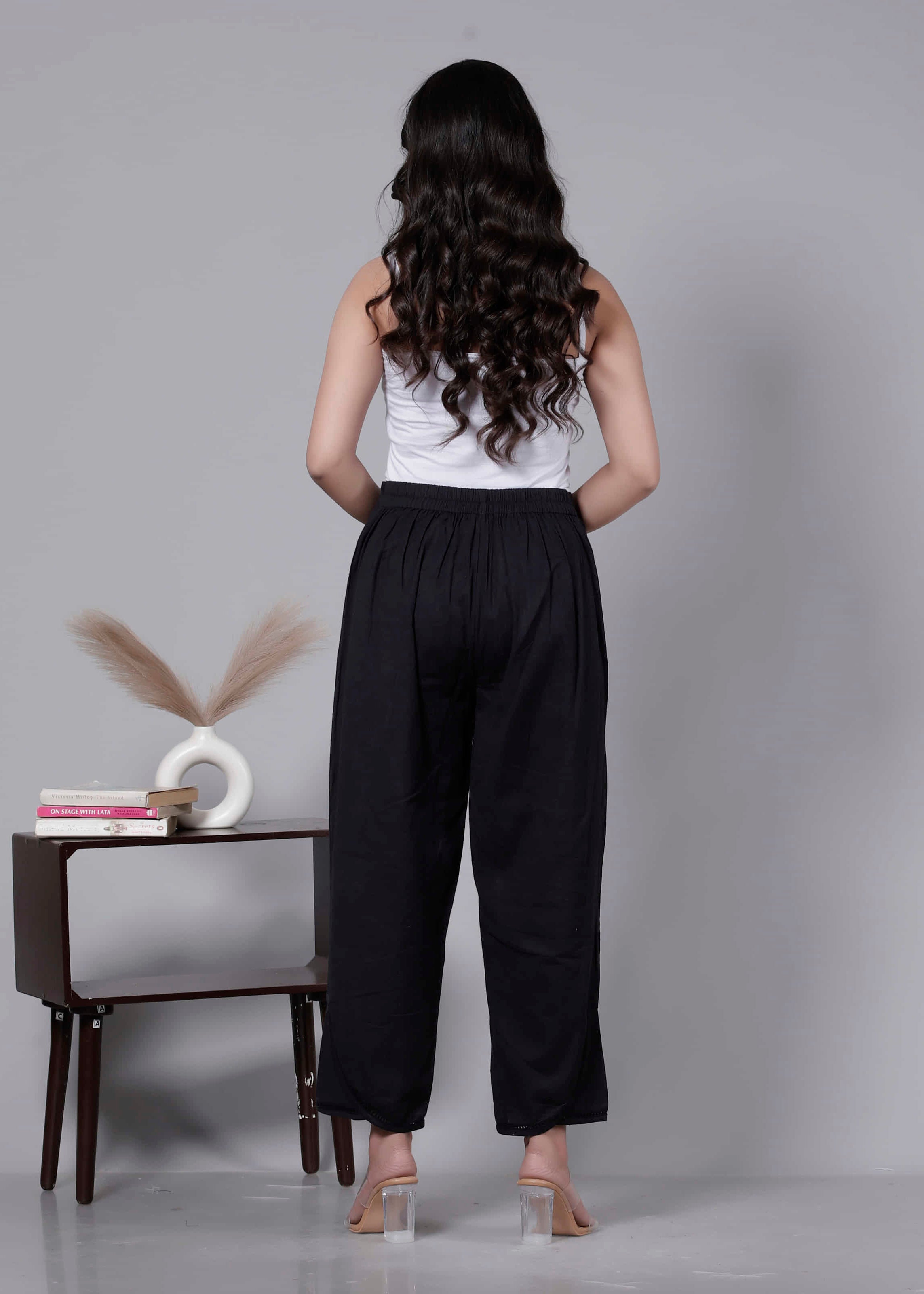 Pure Cotton Black Regular Pants