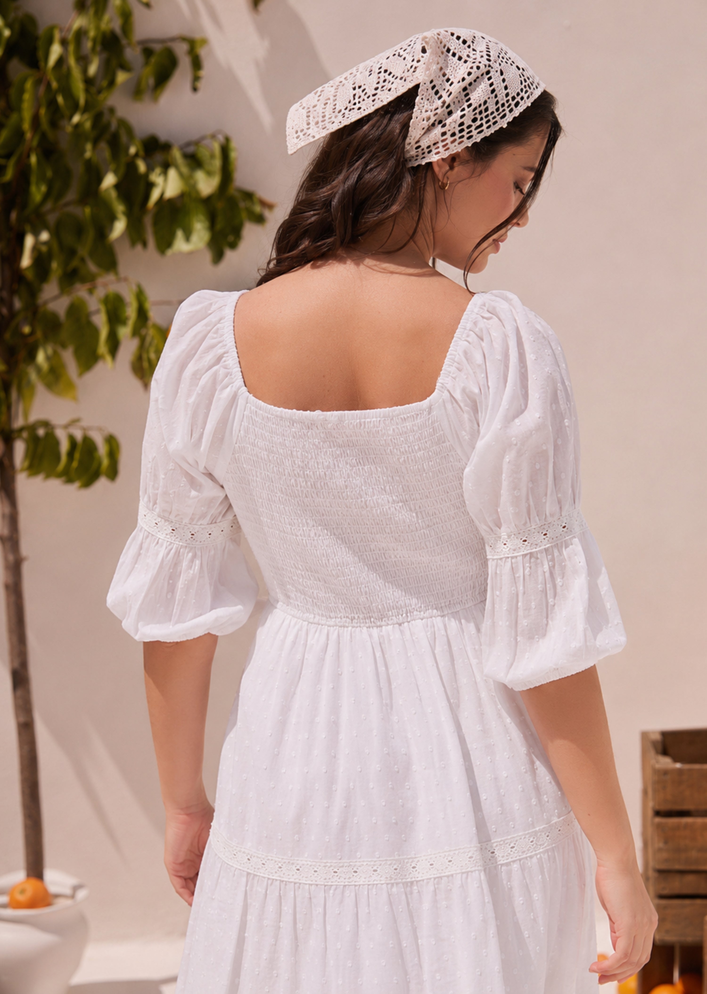 Flared Flowy White Dress
