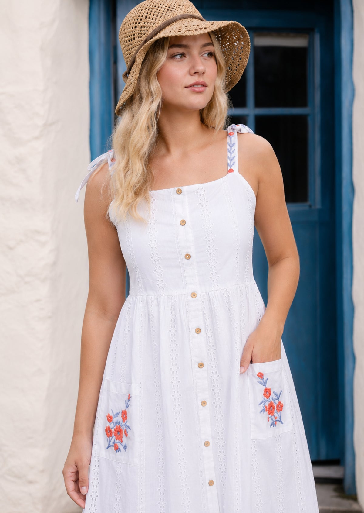 Elegant White A-Line Dress