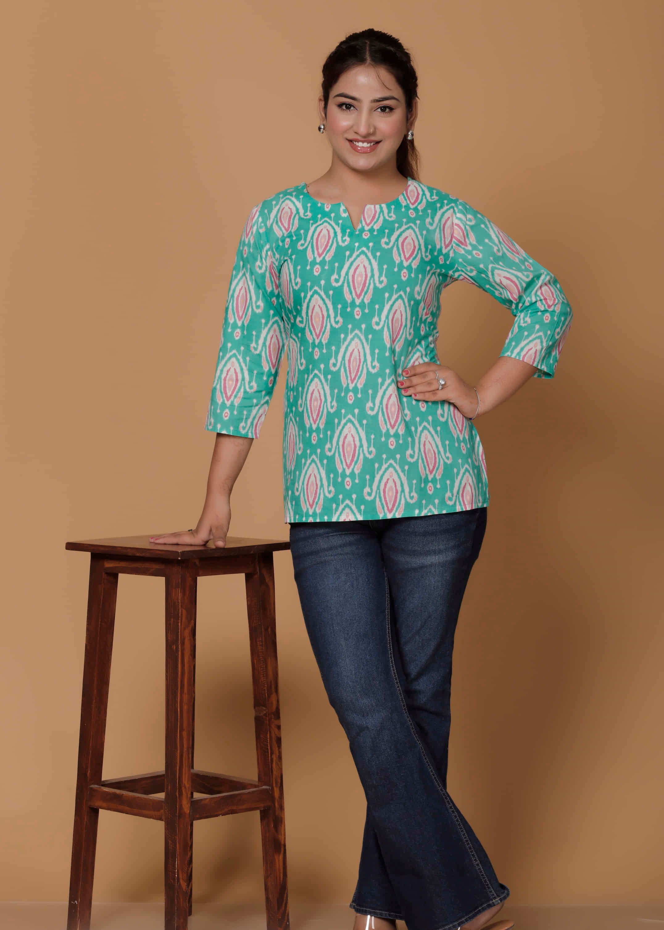 100% Cotton Printed Kurti Top