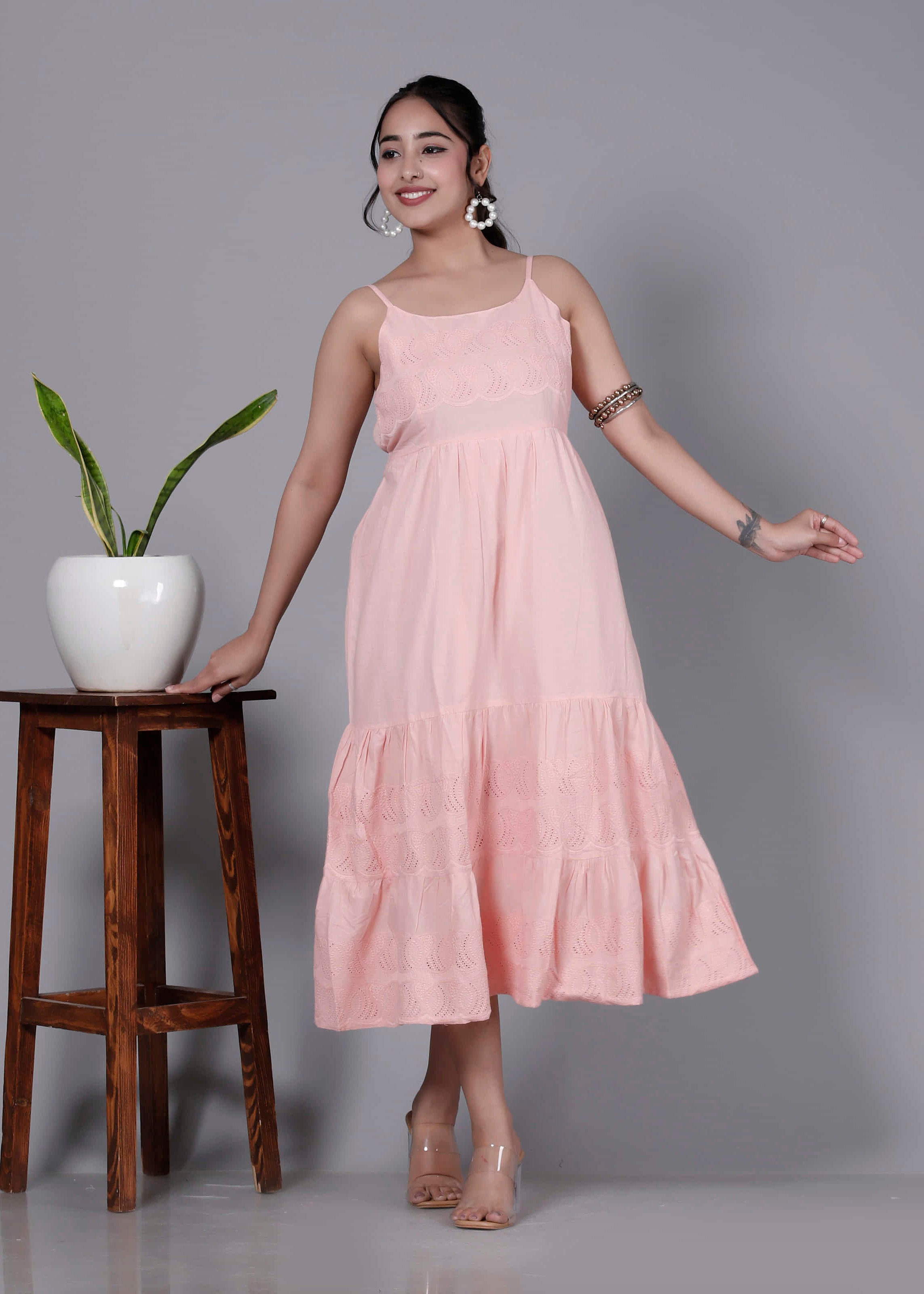 Peach Cotton Dress
