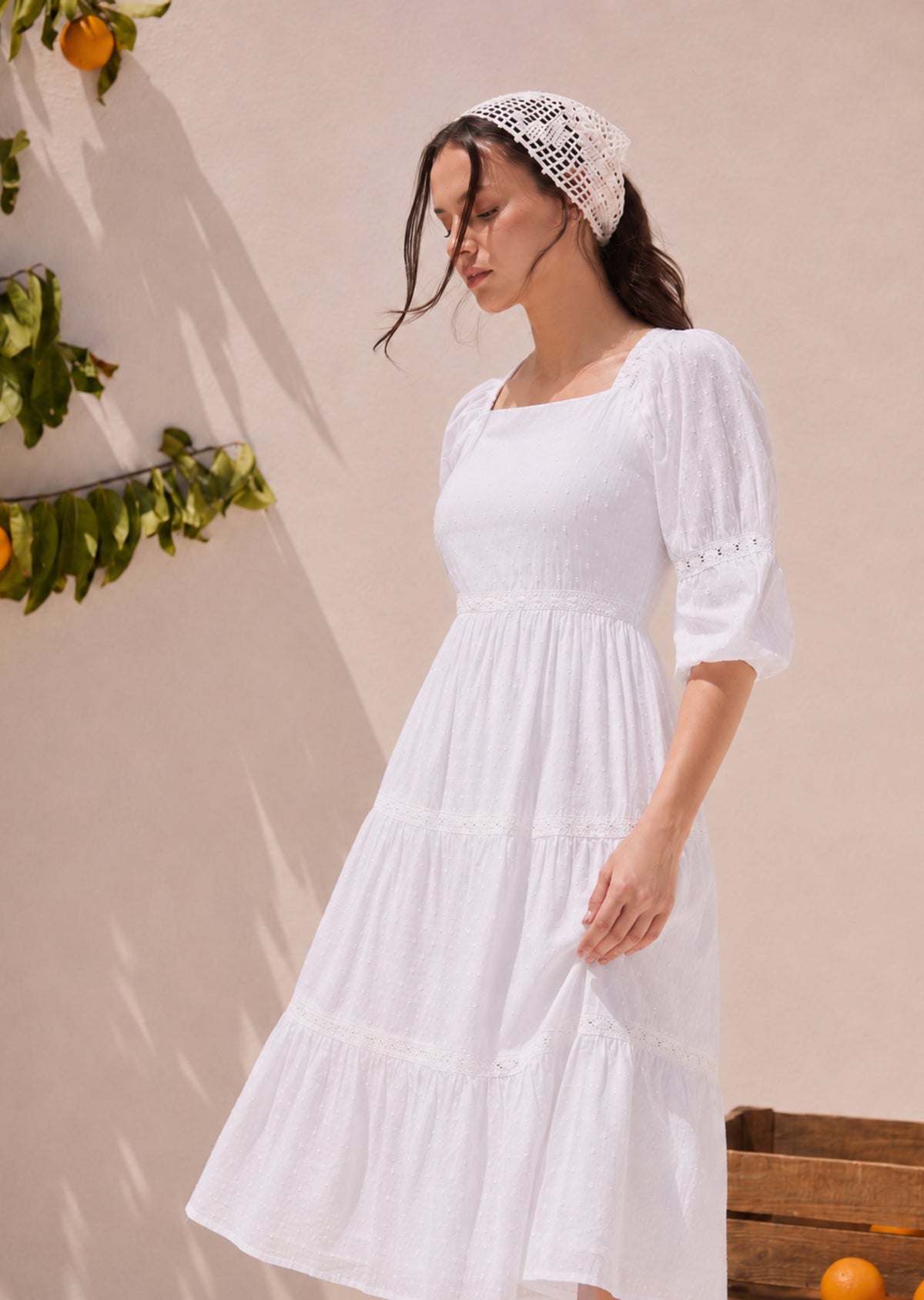 Flared Flowy White Dress