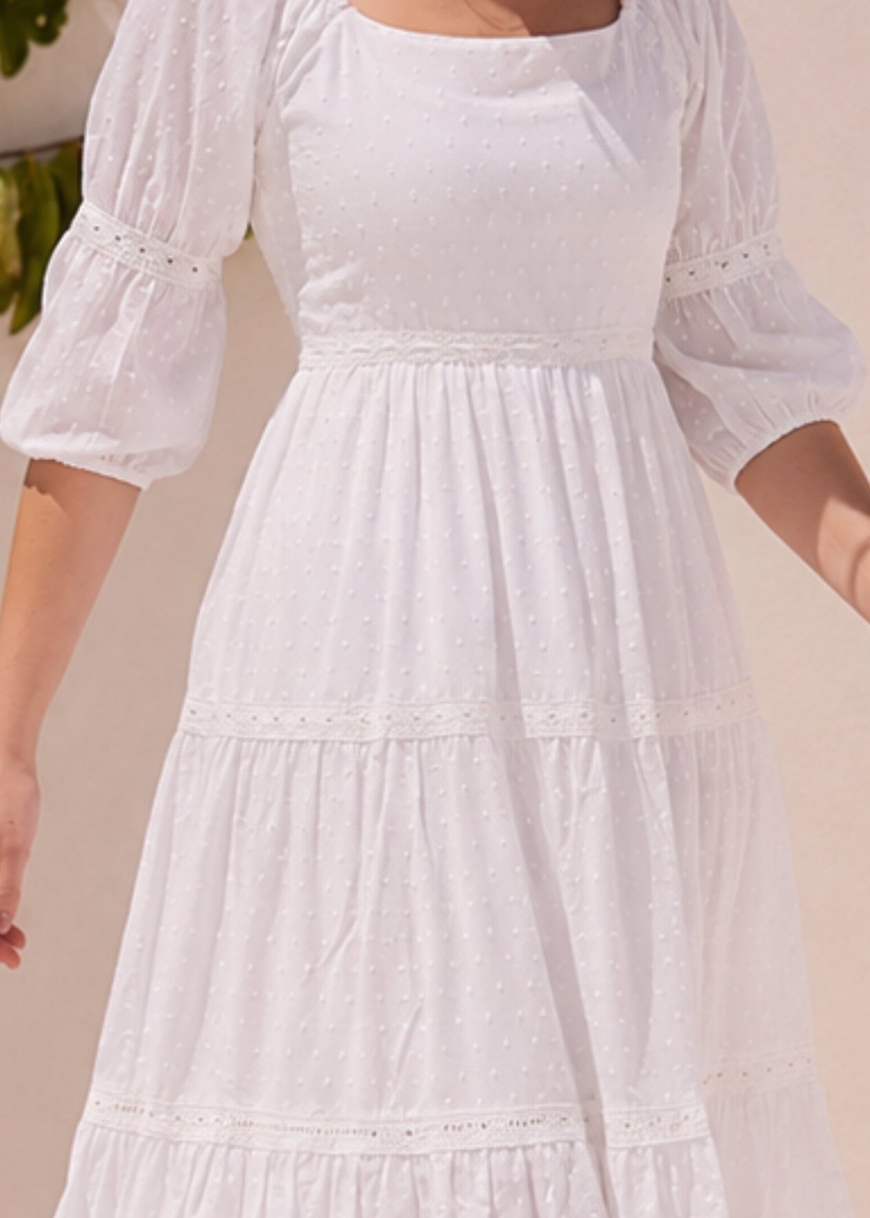 Flared Flowy White Dress