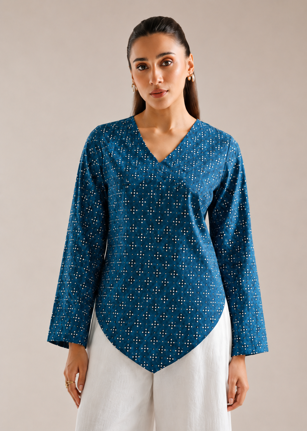 Indigo Motif Backless Co-ord Set