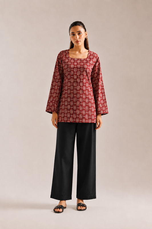 Maroon Medallion Backless Co-ord Set