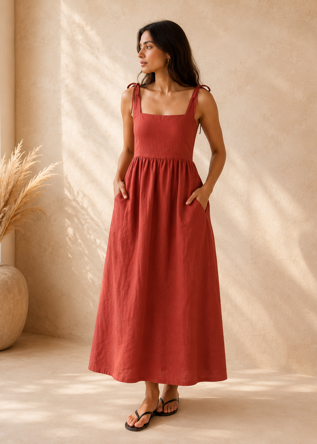 Terracotta Breeze Maxi Dress