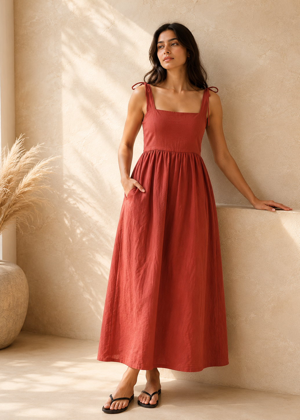 Terracotta Breeze Maxi Dress