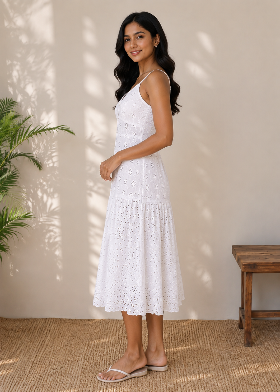 White Riviera Schiffli Dress