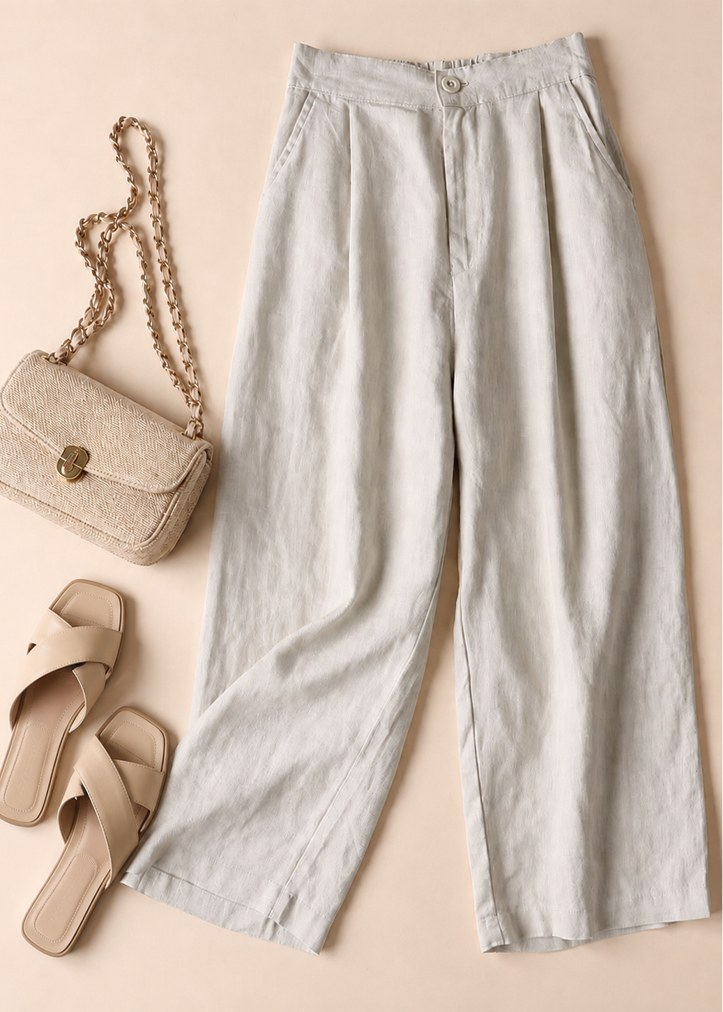 Everyday Linen Blend Wide-Leg Trousers