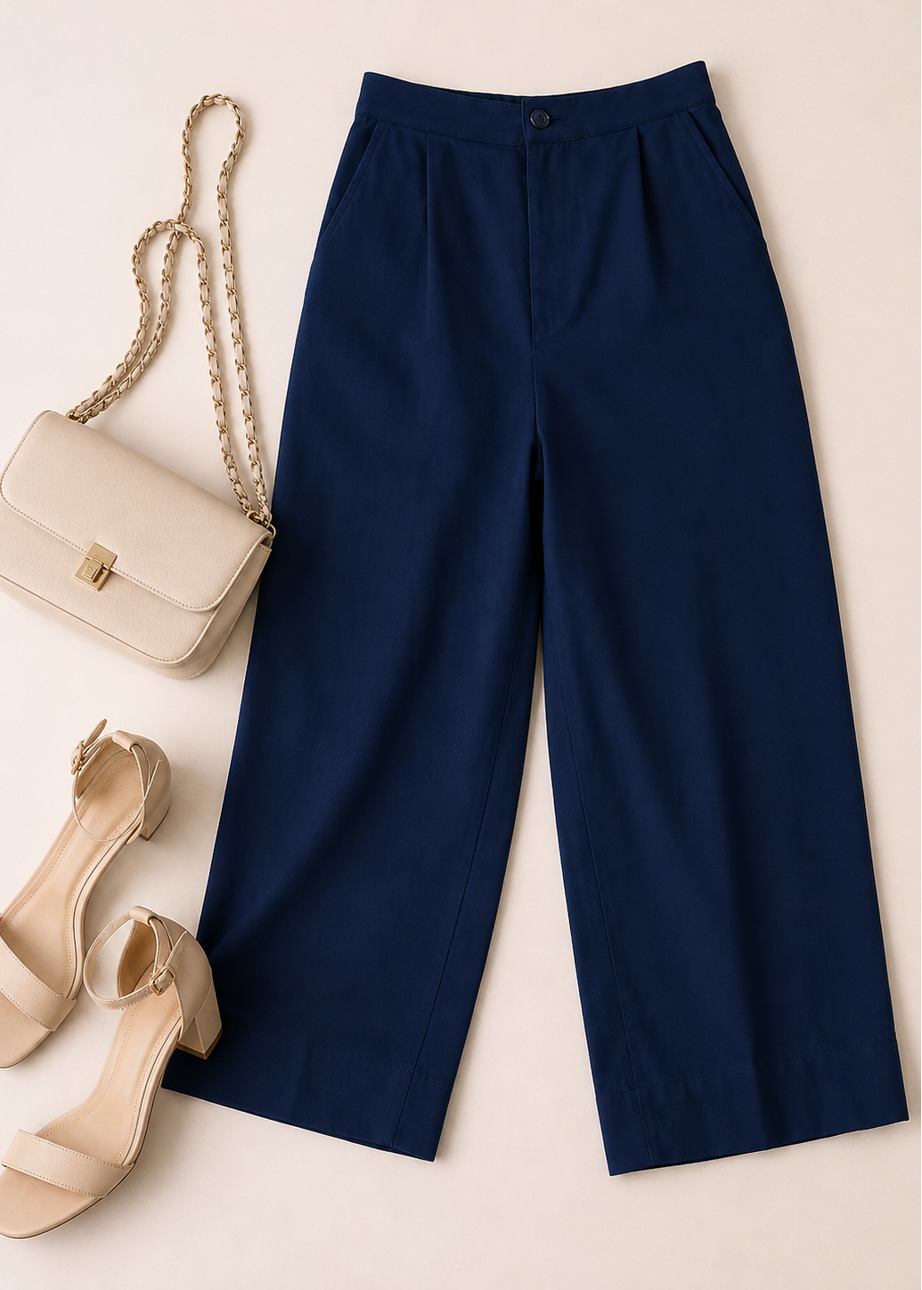 Everyday Linen Blend Wide-Leg Trousers
