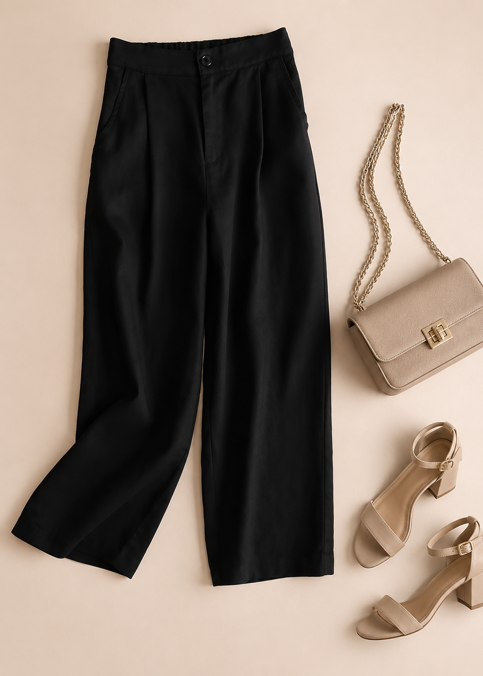 Everyday Linen Blend Wide-Leg Trousers