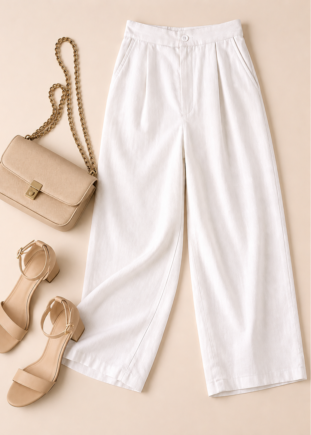 Everyday Linen Blend Wide-Leg Trousers