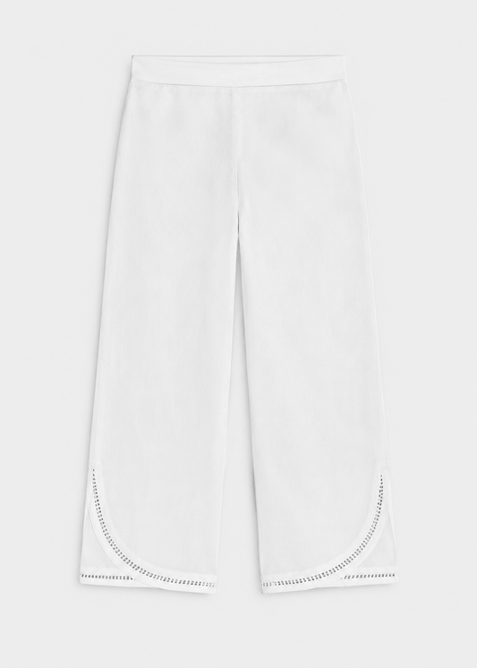 Pure Cotton White Regular Pants