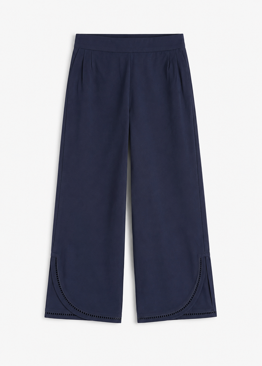 Pure Cotton Navy Blue Regular Pants
