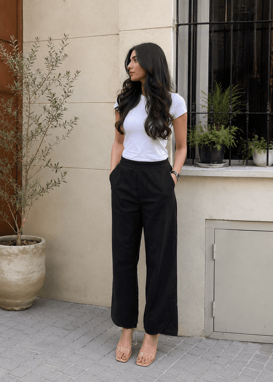 Pure Cotton Black Regular Pants