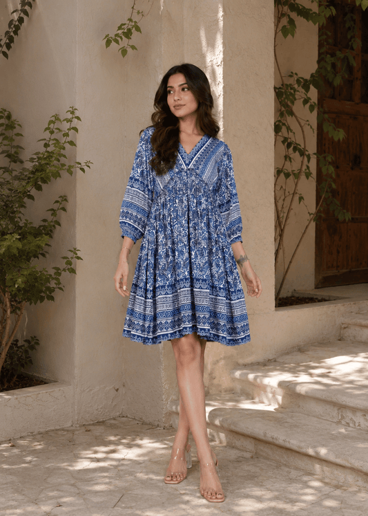 Boho Flared Ethnic Short Dress
