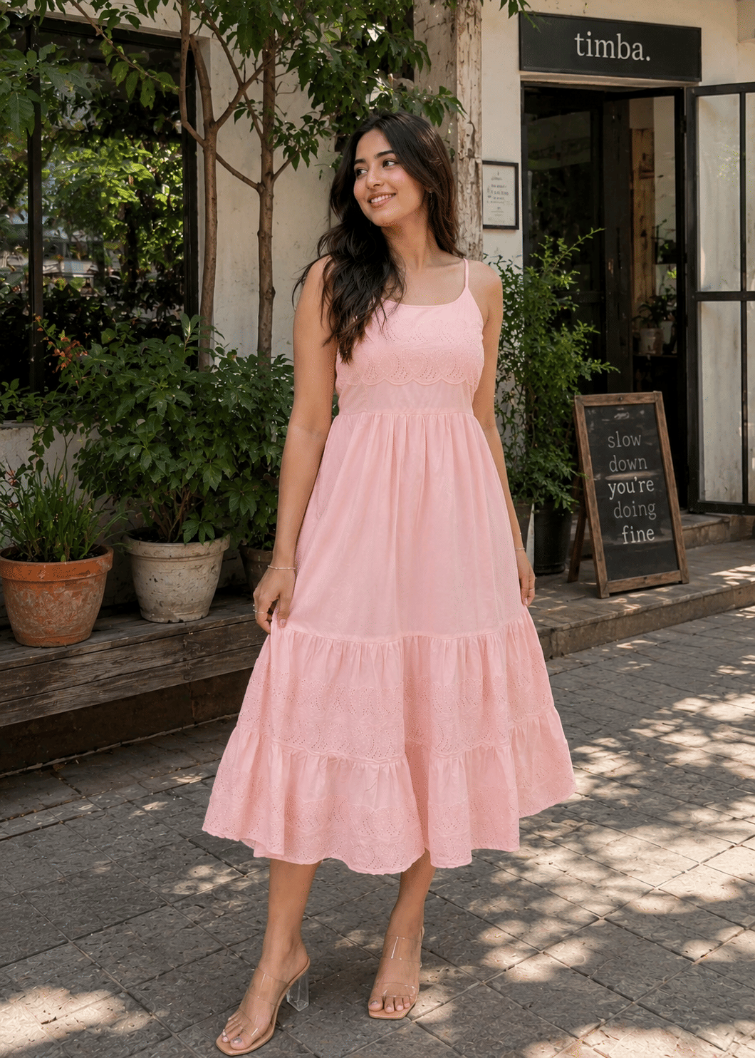 Peach Cotton Dress