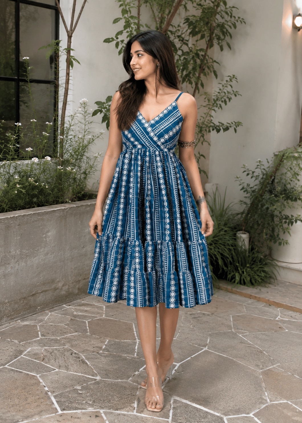 Teal Hand Embroidered Dress