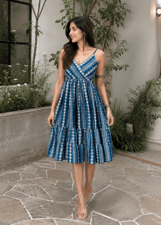 Teal Hand Embroidered Dress