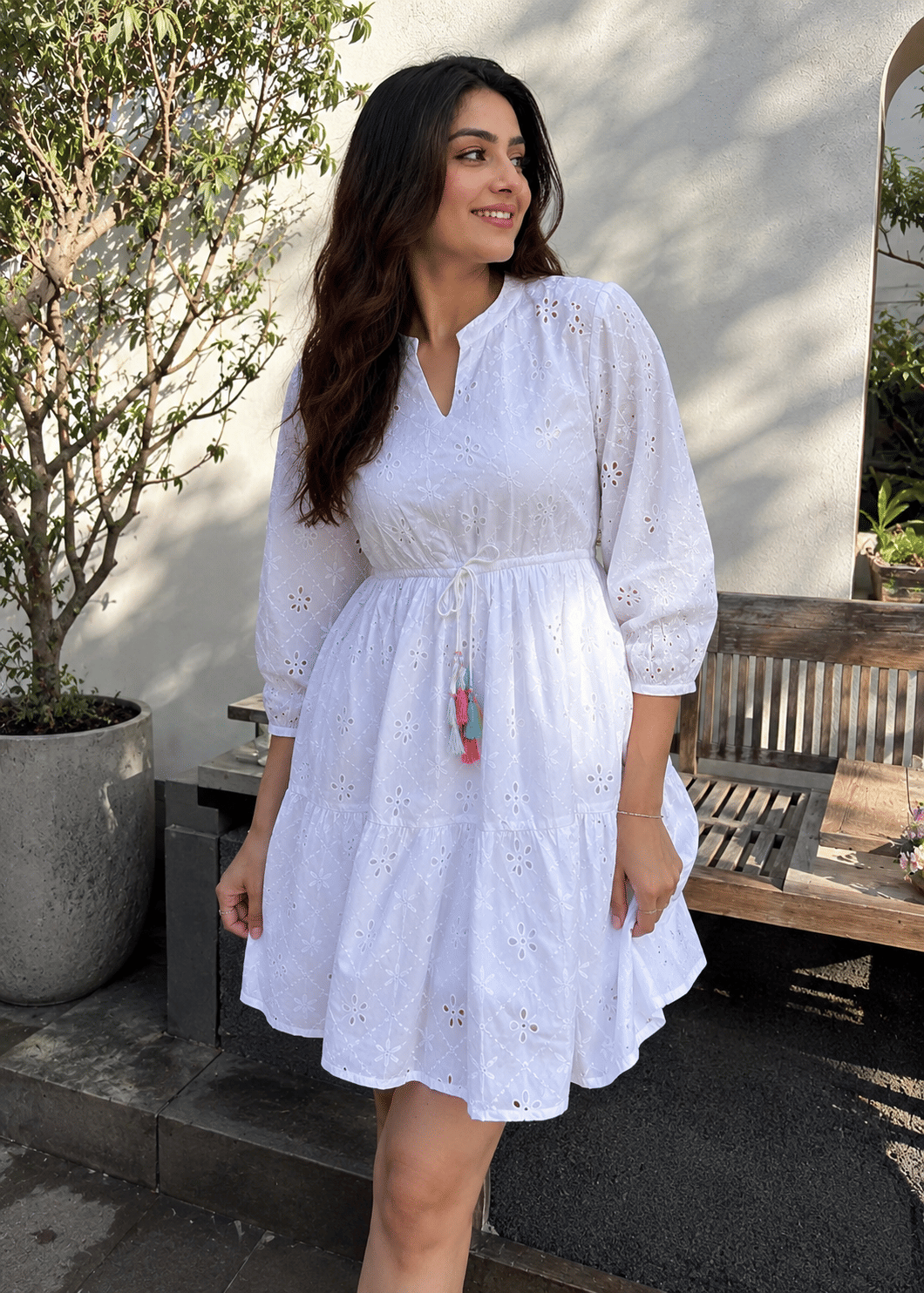 Cotton White Mini Dress
