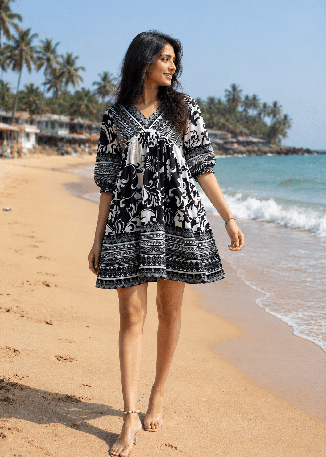 Boho Printed Mini Dress