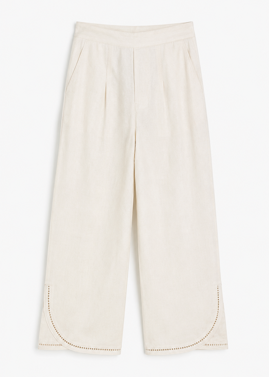 Pure Cotton Cream Regular Pants