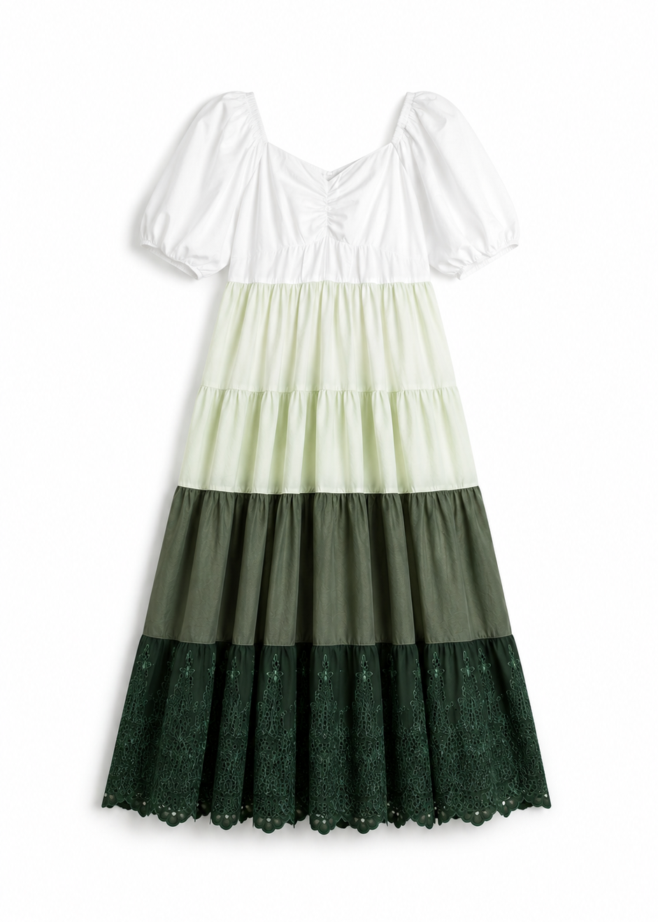 White & Green Ombre Dress
