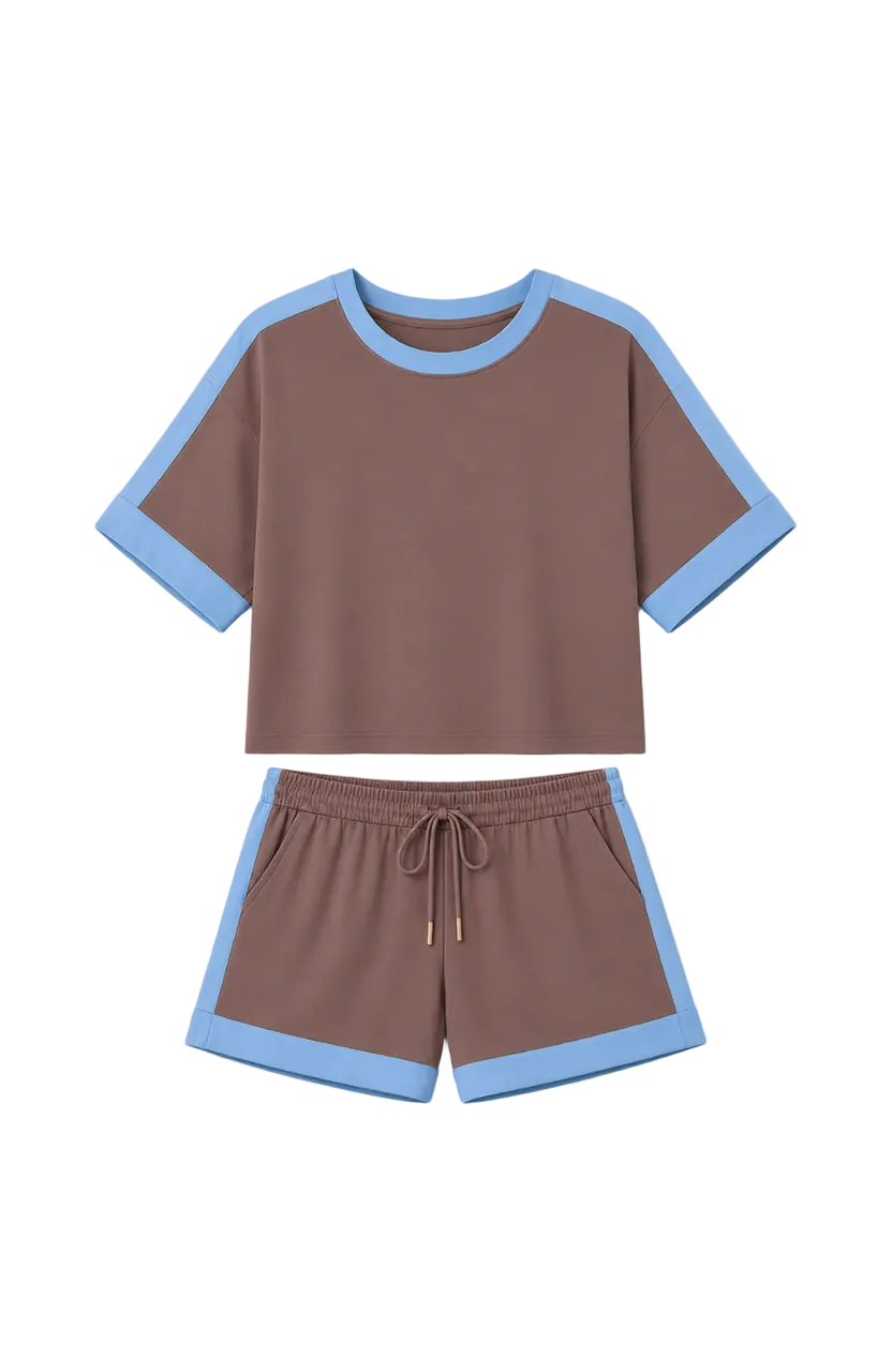 Mocha Blue Lounge Co-Ord Set