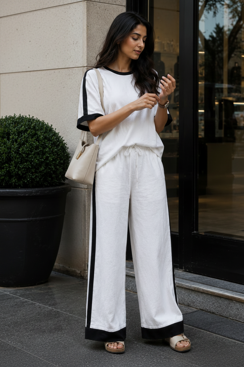 Monochrome Cotton Co-Ord Set